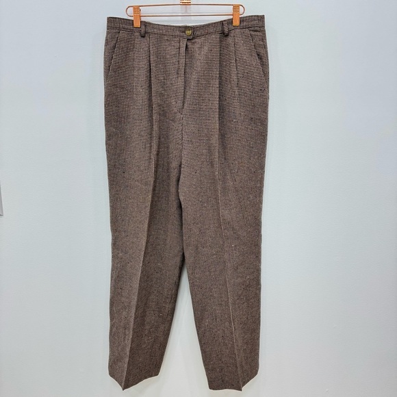 Pendleton Woolen Mills Deadstock 100% Virgin Wool Plaid Houndstooth High Rise - Picture 1 of 8